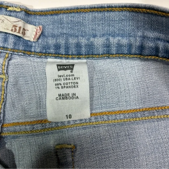 Levi’s 515 Jeans Shorts Women’s 10 Blue Cotton Outdoor Stretch Roll Up Vintaged - Picture 8 of 14
